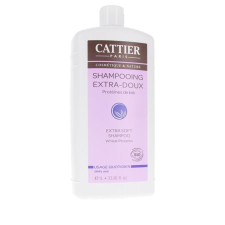 Cattier shampooing bio extra-doux protéines de blé -1l