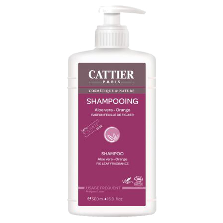 Cattier Shampooing Usage Fréquent Bio sans Sulfates, Flacon-Pompe de 500 ml