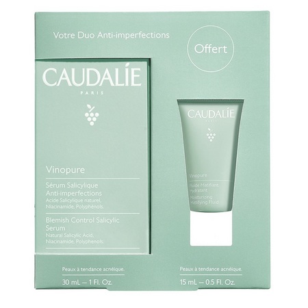 Caudalie Vinopure Coffret Sérum Salicylique anti-imperfections et fluide matifiant hydratant