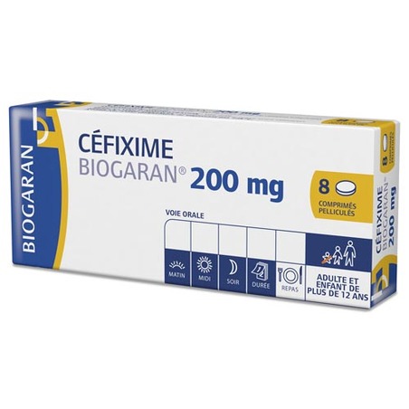 Cefixime biogaran 200 mg, 8 comprimés pelliculés