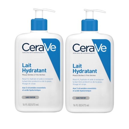 CeraVe Lait Hydratant Visage et corps, 2 x 473 ml