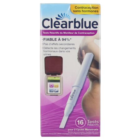 Clearblue tests réactifs du moniteur de contraception clearblue-16 unités 2 cycles