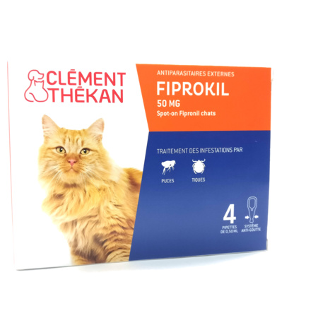 Clément Thékan Fiprokil chat, etui de 4 pipettes de 0,50ml