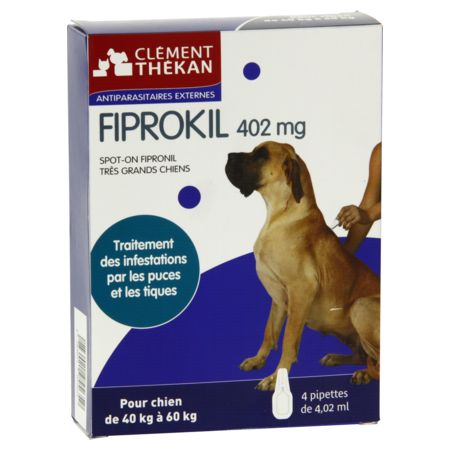 Clément-thékan fiprokil chien 40-60 kilos - etui 4 pipette 4.02ml