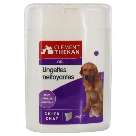 Clement Thekan lingettes nettoyantes chiens et chats, 40 lingettes