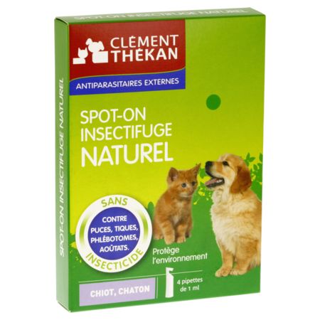 Clément-thékan spot-on insectifuge naturel chiot, chaton - 4pipettes