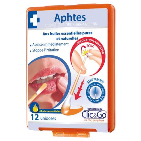 Clic and go aphte solution buccale unidose, x 12