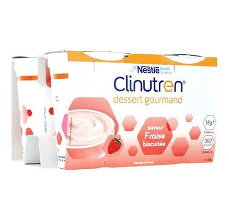 Clinutren Dessert Gourmand Fraise Biscuitée, 4 x 200g