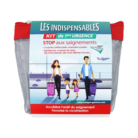 Coalgan Kit de 1ère Urgence, Trousse de 12 Pansements + 1 Flacon de poudre