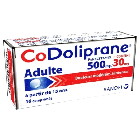 Codoliprane 500 mg/30 mg, 16 comprimés