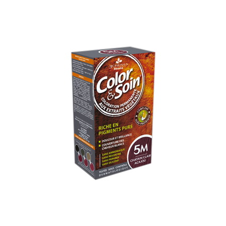 Les 3 chênes color & soin coloration permanente teinte châtain clair acajou - 5m