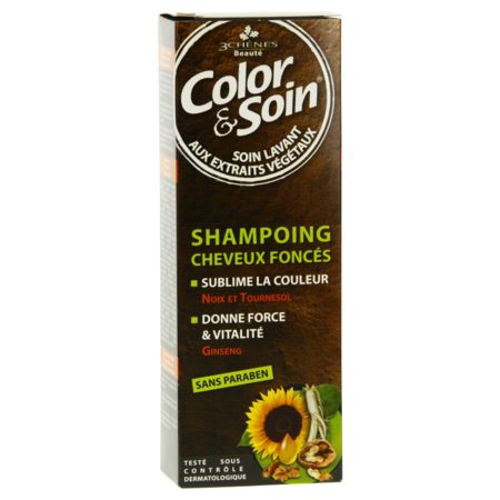 Les 3 chênes shampoing cheveux colorés foncés color & soin