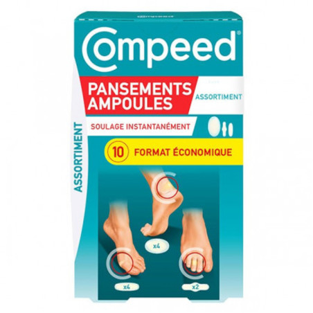 Compeed Pansements Ampoules, Assortiment de 10 pansements