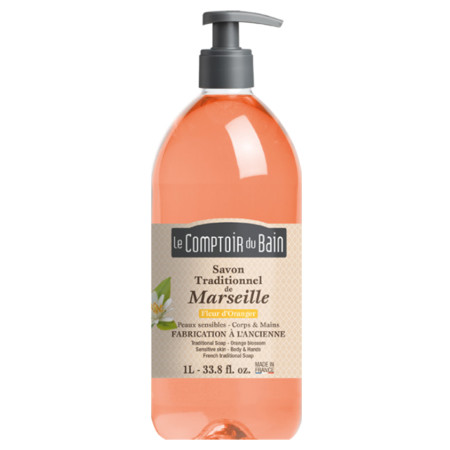 Comptoir du bain savon traditionnel de marseille fleur d'oranger 1l