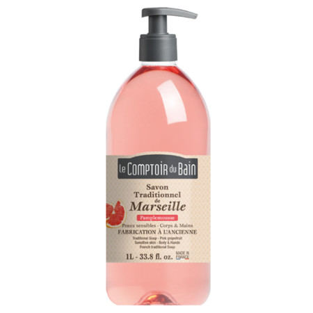 Comptoir du bain savon traditionnel de marseille pamplemousse rose 1l