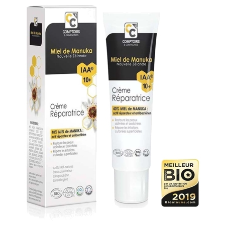 Comptoirs & Compagnies Crème Réparatrice Certifée Bio 40% Miel de Manuka IAA10+, 40 ml