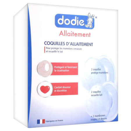 Dodie pack coquilles d'allaitement : 2 protèges mamelons/2 recueils lait