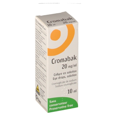 Cromabak 20 mg/ml, flacon de 10 ml de collyre