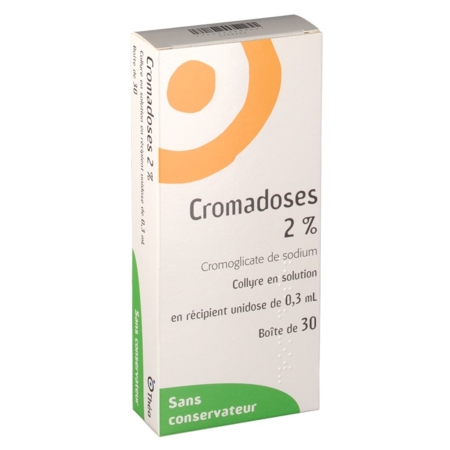 Cromadoses 2 %, 30 flacons unidoses de 0,3 ml de collyre