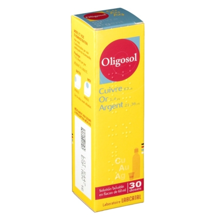Cuivre-or-argent oligosol, flacon de 60 ml de solution buvable