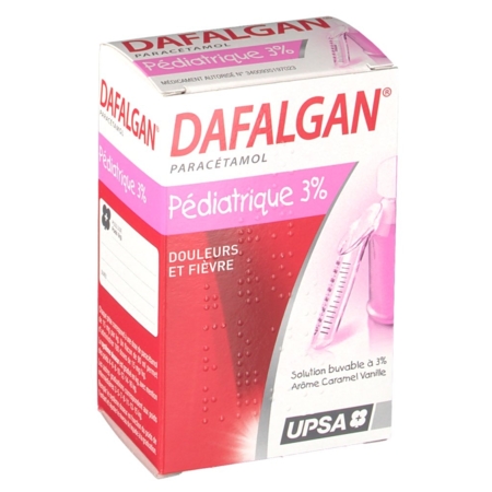 Dafalgan pediatrique 3 %, flacon de 90 ml de solution buvable