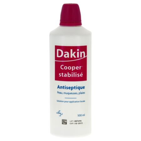 Dakin cooper stabilise, flacon de 500 ml de solution pour application locale
