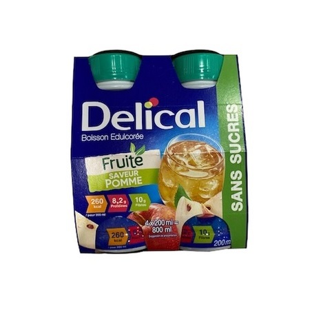 Delical Boisson Edulcoree Pomme, 4 x 200 ml