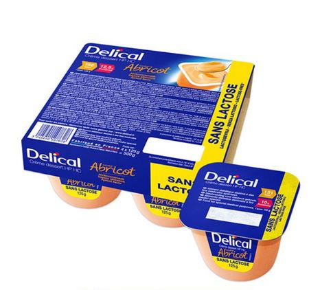 Delical Crème Dessert Sans Lactose Abricot, 4 x 200 g