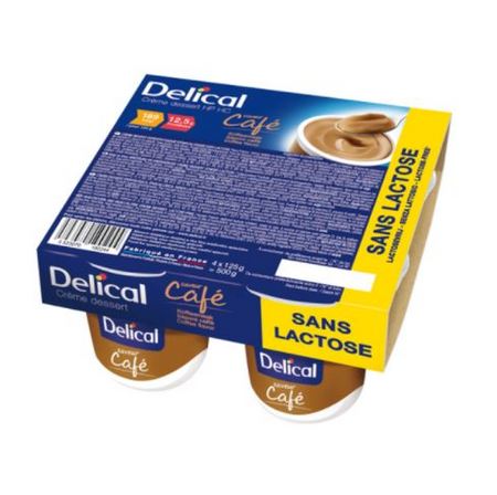 Delical Crème Dessert sans Lactose Cafe, 4 x 200 g