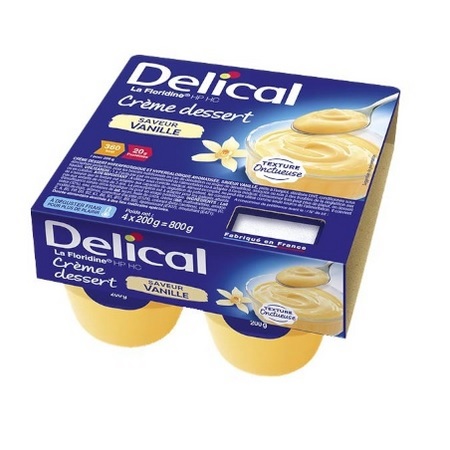 Delical La Floridine HP HC Crème dessert Vanille, 4 x 200 g