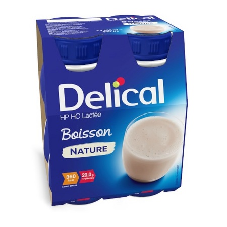 Delical Lactée Boisson HP HC Nature, 4 x 200 ml