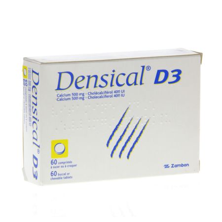 Densical vitamine d3 500 mg/400 ui, 60 comprimés à croquer ou à sucer