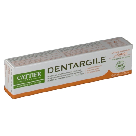 Cattier dentifrice dentargile - gencives douleureuses - 75ml