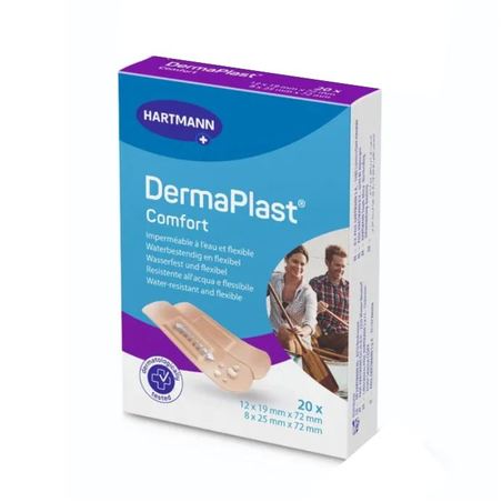 Dermaplast Comfort Pansements adhésifs prédécoupés 2 tailles, Boite de 20