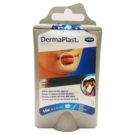 DermaPlast Effect Bouton de Fièvre, 16 pansements de 12 x 17 mm