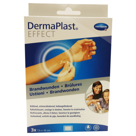 DermaPlast Effect Pansements Brûlures, 3 Pansements de 7.5 x 10 cm