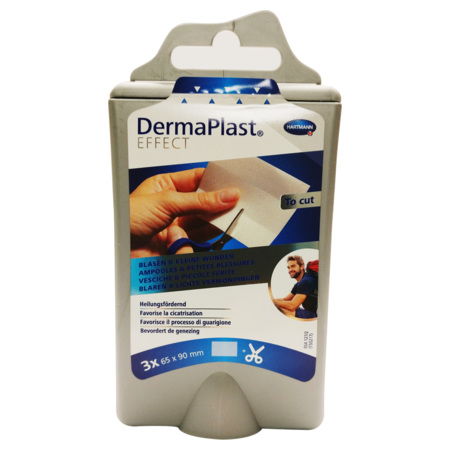 DermaPlast Effecy Ampoules & Petites Blessures, 3 bandes à découper de 65 x 90 mm + Ciseau