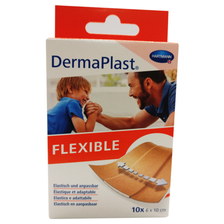 DermaPlast Flexible Pansements à Découper, 10 Pansements de 6 x 10 cm
