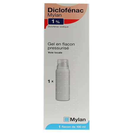 Diclofenac Mylan 1 %, Flacon de 100 ml de gel
