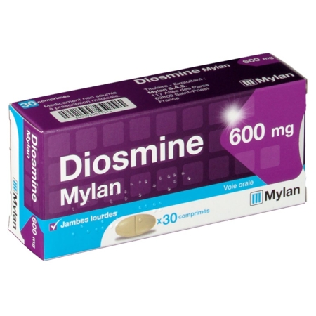 Diosmine mylan 600 mg, 30 comprimés