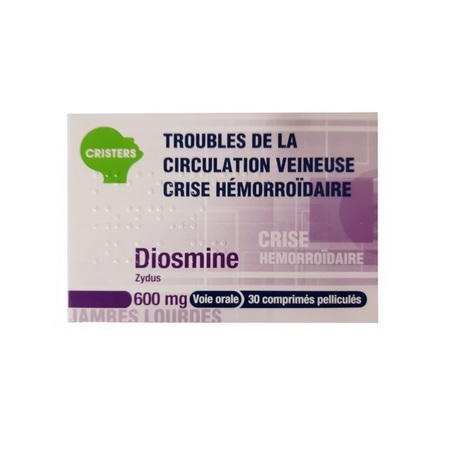 Diosmine zydus 600 mg, 30 comprimés pelliculés