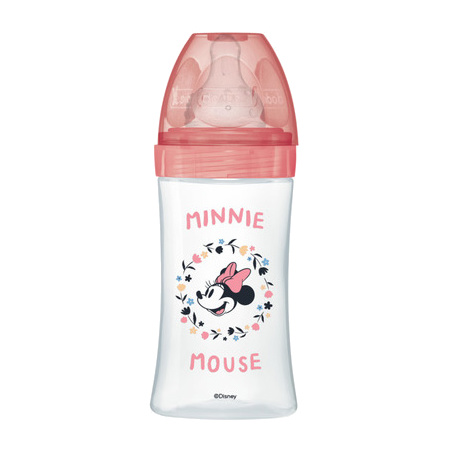 Dodie Biberon Initiation+ Anti-Colique Débit 2 Minnie Rose, 270 ml