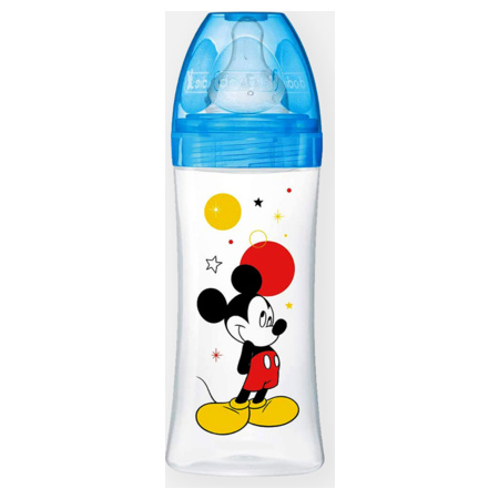 Dodie Disney Biberon Anti-Collique Initiation Débit 3 +6 Mois Disney Mickey, 330 ml