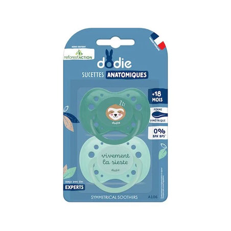 Dodie Reforest'Action Sucettes Anatomiques +18 mois Paresseux, x2