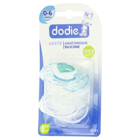 Dodie sucette anatomique silicone 1age, x 2