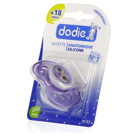 Dodie sucette anatomique silicone nuit +18 mois, x 2