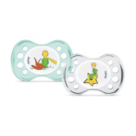 Dodie Sucette Anatomique Silicone Petit Prince + Renard +6 Mois, x2 sucettes