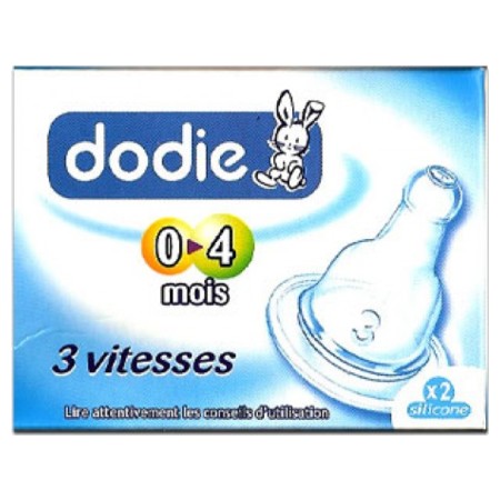 Dodie tetines 1er âge classique 3 vitesses silicone - x2