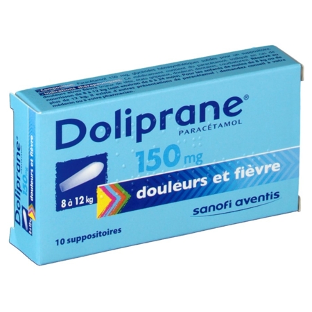 Doliprane 150 mg, 10 suppositoires