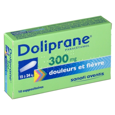 Doliprane 300 mg, 10 suppositoires